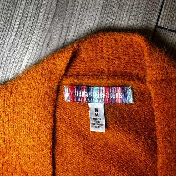 Vibrant Orange Knit Sweater Cardigan - Picture 2 of 3